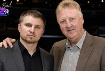 NBA legend Larry Bird standing alongside his adopted son, Connor Bird.